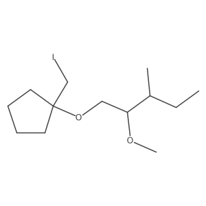 1-(Iodomethyl)-1-[(2-methoxy-3-methylpentyl)oxy]cyclopentane结构式