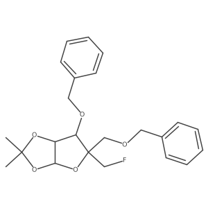 (3aR,5R,6S,6aR)-5-(fluoromethyl)-2,2-dimethyl-6-phenylmethoxy-5-(phenylmethoxymethyl)-6,6a-dihydro-3aH-furo[2,3-d][1,3]dioxole Structure