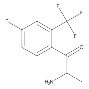 2-Amino-1-[4-fluoro-2-(trifluoromethyl)phenyl]propan-1-one结构式
