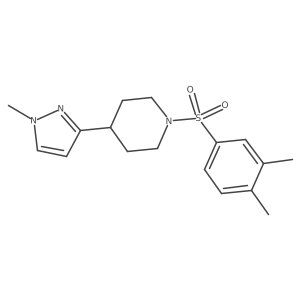 1-((3,4-dimethylphenyl)sulfonyl)-4-(1-methyl-1H-pyrazol-3-yl)piperidine结构式