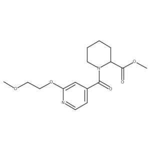 Methyl 1-(2-(2-methoxyethoxy)isonicotinoyl)piperidine-2-carboxylate结构式