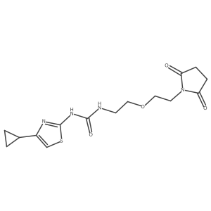1-(4-Cyclopropylthiazol-2-yl)-3-(2-(2-(2,5-dioxopyrrolidin-1-yl)ethoxy)ethyl)urea结构式
