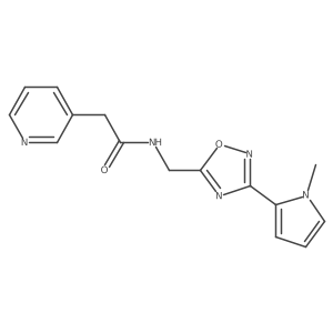 N-((3-(1-methyl-1H-pyrrol-2-yl)-1,2,4-oxadiazol-5-yl)methyl)-2-(pyridin-3-yl)acetamide结构式