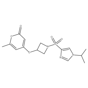 4-((1-((1-isopropyl-1H-imidazol-4-yl)sulfonyl)azetidin-3-yl)oxy)-6-methyl-2H-pyran-2-one Structure