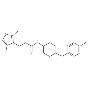 3-(3,5-dimethylisoxazol-4-yl)-N-((1r,4r)-4-((5-fluoropyrimidin-2-yl)oxy)cyclohexyl)propanamide Structure