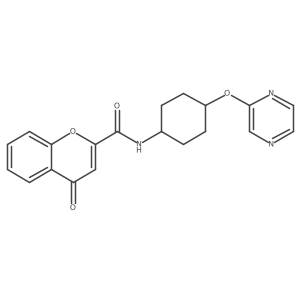 4-oxo-N-((1r,4r)-4-(pyrazin-2-yloxy)cyclohexyl)-4H-chromene-2-carboxamide结构式