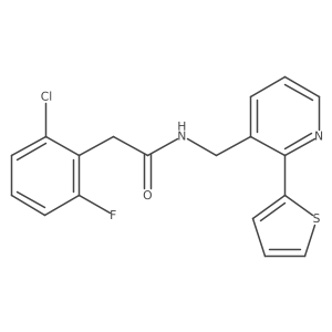 2-(2-chloro-6-fluorophenyl)-N-((2-(thiophen-2-yl)pyridin-3-yl)methyl)acetamide结构式