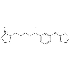 N-(3-(2-oxopyrrolidin-1-yl)propyl)-2-((tetrahydrothiophen-3-yl)oxy)isonicotinamide结构式
