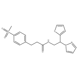 3-(4-methanesulfonylphenyl)-N-[2-(1H-pyrazol-1-yl)-2-(thiophen-2-yl)ethyl]propanamide结构式