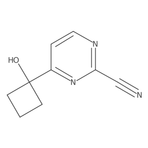 4-(1-Hydroxycyclobutyl)-2-pyrimidinecarbonitrile Structure