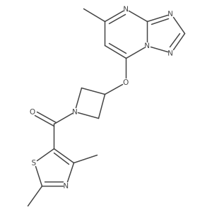 2,4-Dimethyl-5-[3-({5-methyl-[1,2,4]triazolo[1,5-a]pyrimidin-7-yl}oxy)azetidine-1-carbonyl]-1,3-thiazole结构式
