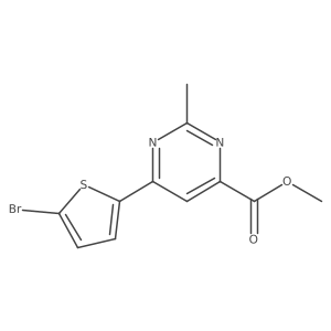 Methyl 6-(5-bromothiophen-2-yl)-2-methylpyrimidine-4-carboxylate结构式