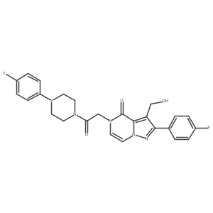2-(4-fluorophenyl)-5-{2-[4-(4-fluorophenyl)piperazin-1-yl]-2-oxoethyl}-3-(hydroxymethyl)-4H,5H-pyrazolo[1,5-a]pyrazin-4-one结构式