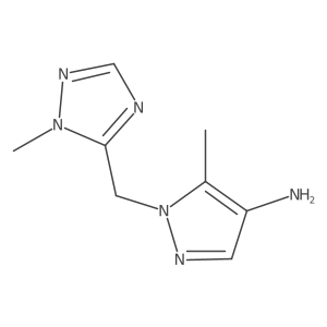 5-methyl-1-[(1-methyl-1H-1,2,4-triazol-5-yl)methyl]-1H-pyrazol-4-amine结构式