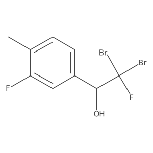 2,2-Dibromo-2-fluoro-1-(3-fluoro-4-methylphenyl)ethan-1-ol Structure