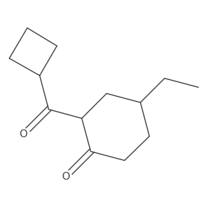 2-Cyclobutanecarbonyl-4-ethylcyclohexan-1-one Structure