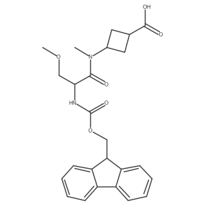 3-[(2S)-2-({[(9H-fluoren-9-yl)methoxy]carbonyl}amino)-3-methoxy-N-methylpropanamido]cyclobutane-1-carboxylic acid结构式