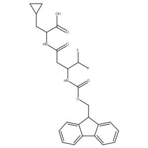 (2S)-3-cyclopropyl-2-[3-({[(9H-fluoren-9-yl)methoxy]carbonyl}amino)-4,4-difluorobutanamido]propanoic acid Structure