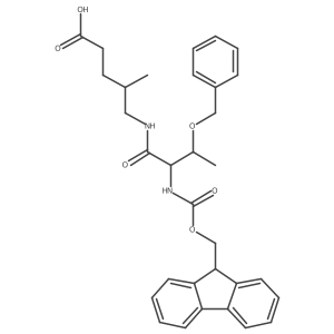 5-[(2R,3S)-3-(benzyloxy)-2-({[(9H-fluoren-9-yl)methoxy]carbonyl}amino)butanamido]-4-methylpentanoic acid结构式