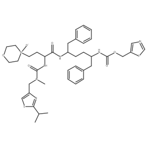 4-(3-{[1,6-Diphenyl-5-({[(1,3-thiazol-5-yl)methoxy]carbonyl}amino)hexan-2-yl]carbamoyl}-3-{[methyl({[2-(propan-2-yl)-1,3-thiazol-4-yl]methyl})carbamoyl]amino}propyl)morpholin-4-ium-4-olate结构式