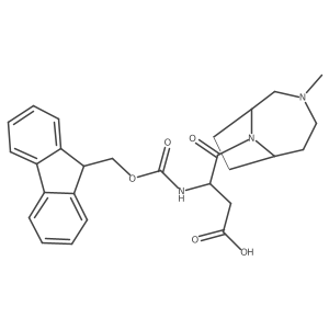 3-({[(9H-fluoren-9-yl)methoxy]carbonyl}amino)-4-{3-methyl-3,9-diazabicyclo[4.2.1]nonan-9-yl}-4-oxobutanoic acid Structure