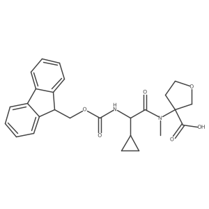 3-[2-cyclopropyl-2-({[(9H-fluoren-9-yl)methoxy]carbonyl}amino)-N-methylacetamido]oxolane-3-carboxylic acid Structure