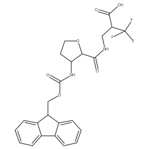 2-({[3-({[(9H-fluoren-9-yl)methoxy]carbonyl}amino)oxolan-2-yl]formamido}methyl)-3,3,3-trifluoropropanoic acid Structure