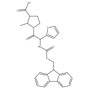 1-[2-({[(9H-fluoren-9-yl)methoxy]carbonyl}amino)-2-(thiophen-2-yl)acetyl]-2-methylpyrrolidine-3-carboxylic acid Structure