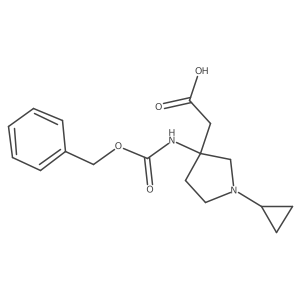 2-(3-{[(Benzyloxy)carbonyl]amino}-1-cyclopropylpyrrolidin-3-yl)acetic acid Structure