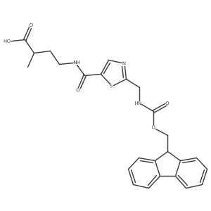 4-({2-[({[(9H-fluoren-9-yl)methoxy]carbonyl}amino)methyl]-1,3-thiazol-5-yl}formamido)-2-methylbutanoic acid Structure