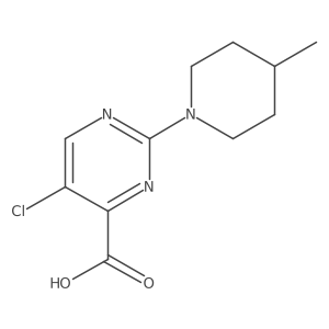 5-Chloro-2-(4-methylpiperidin-1-yl)pyrimidine-4-carboxylic acid结构式