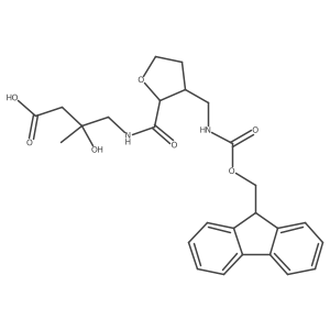 4-({3-[({[(9H-fluoren-9-yl)methoxy]carbonyl}amino)methyl]oxolan-2-yl}formamido)-3-hydroxy-3-methylbutanoic acid Structure