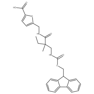 5-({2-[({[(9H-fluoren-9-yl)methoxy]carbonyl}amino)methyl]-2-methylbutanamido}methyl)furan-2-carboxylic acid Structure