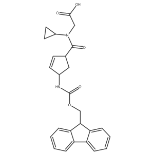 2-{N-cyclopropyl-1-[4-({[(9H-fluoren-9-yl)methoxy]carbonyl}amino)cyclopent-2-en-1-yl]formamido}acetic acid结构式
