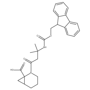 rac-(1R,6S)-2-[3-({[(9H-fluoren-9-yl)methoxy]carbonyl}amino)-3-methylbutanoyl]-2-azabicyclo[4.1.0]heptane-1-carboxylic acid结构式