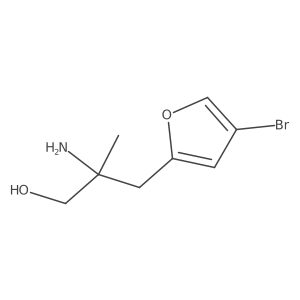 2-Amino-3-(4-bromofuran-2-yl)-2-methylpropan-1-ol结构式