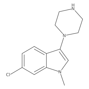 6-chloro-1-methyl-3-(piperazin-1-yl)-1H-indole结构式