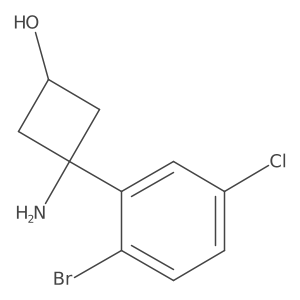 3-Amino-3-(2-bromo-5-chlorophenyl)cyclobutan-1-ol结构式