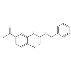 5-Bromo-6-(phenylmethoxycarbonylamino)pyrazine-2-carboxylic acid Structure