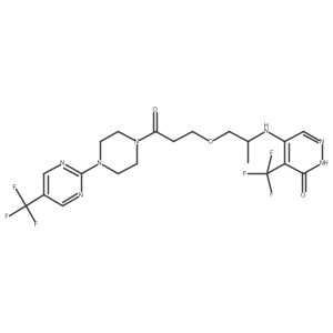 (R)-5-((1-(3-Oxo-3-(4-(5-(trifluoromethyl)pyrimidin-2-yl)piperazin-1-yl)propoxy)propan-2-yl)amino)-4-(trifluoromethyl)pyridazin-3(2H)-one结构式