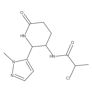 2-Chloro-N-[(2R,3R)-2-(2-methylpyrazol-3-yl)-6-oxopiperidin-3-yl]propanamide结构式