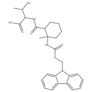 (2S,3R)-2-{[2-({[(9H-fluoren-9-yl)methoxy]carbonyl}amino)-2-methylcyclohexyl]formamido}-3-hydroxybutanoic acid结构式