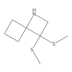 3,3-Bis(methylsulfanyl)-1-azaspiro[3.3]heptane Structure