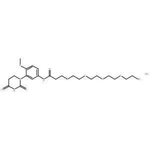 1-amino-N-[3-(2,4-dioxo-1,3-diazinan-1-yl)-4-methoxyphenyl]-3,6,9,12-tetraoxapentadecan-15-amide hydrochloride结构式