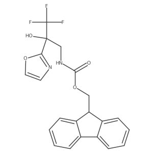 (9H-fluoren-9-yl)methyl N-[3,3,3-trifluoro-2-hydroxy-2-(1,3-oxazol-2-yl)propyl]carbamate结构式
