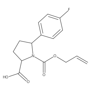 rac-(2R,5R)-5-(4-fluorophenyl)-1-[(prop-2-en-1-yloxy)carbonyl]pyrrolidine-2-carboxylic acid结构式