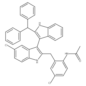 N-(2-((2'-Benzhydryl-5-chloro-1H,1'H-[3,3'-biindol]-2-yl)methyl)-4-chlorophenyl)acetamide结构式