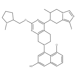 5-Chloro-4-(4-((R)-1-fluoro-6-methyl-5,6-dihydroimidazo[1,5-a]pyrazin-7(8H)-yl)-2-(((S)-1-methylpyrrolidin-2-yl)methoxy)-5,8-dihydropyrido[3,4-d]pyrimidin-7(6H)-yl)naphthalen-2-ol Structure