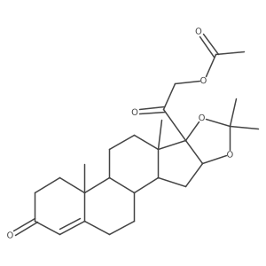 16alpha-17alpha-Isopropylidenedioxy-4-pregnen-21-ol-3,20-dione 21-acetate结构式