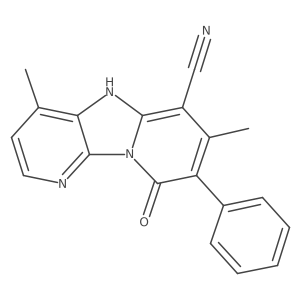 Dipyrido[1,2-a:3a(2),2a(2)-d]imidazole-6-carbonitrile, 5,9-dihydro-4,7-dimethyl-9-oxo-8-phenyl- Structure